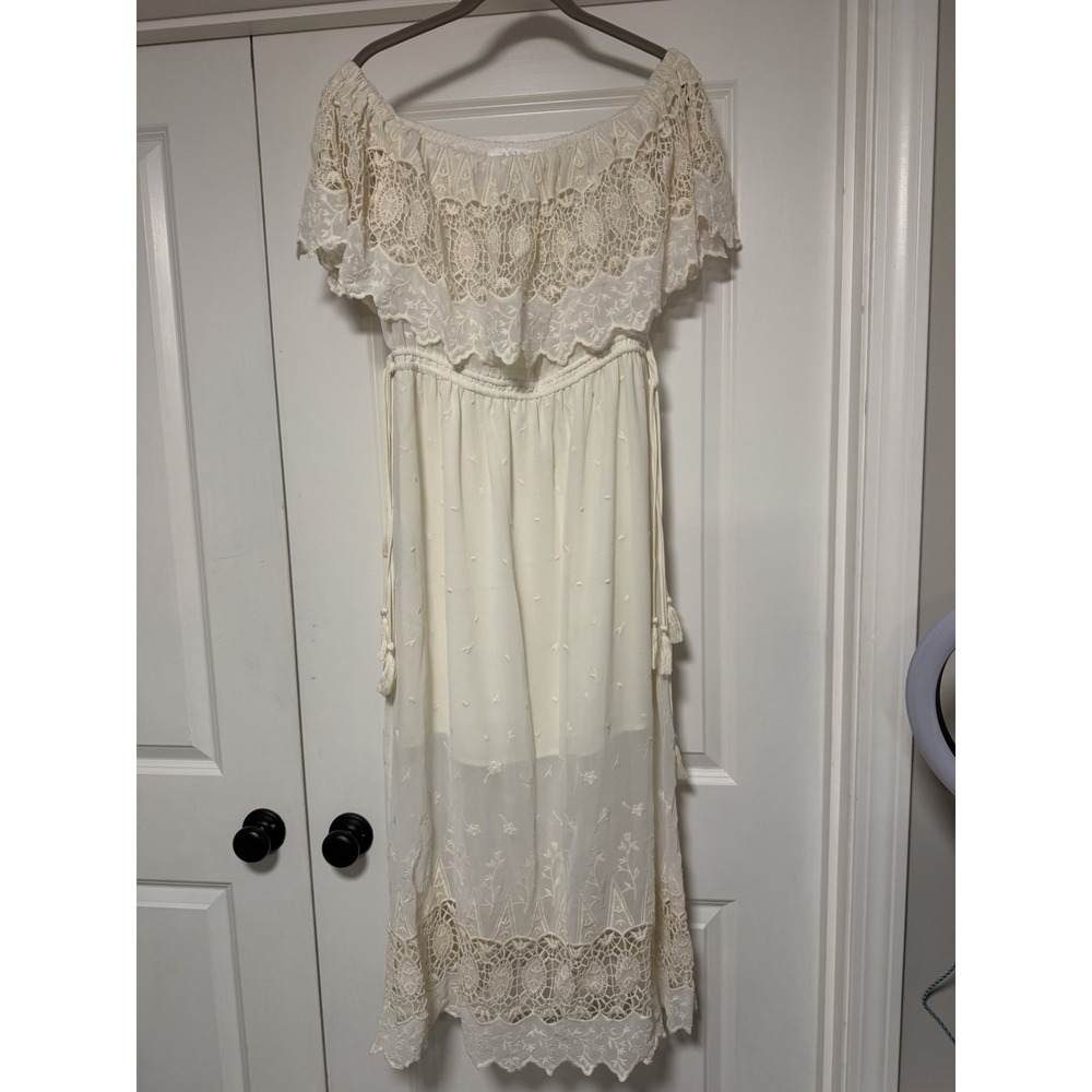 ASTR the Label Tatiana Dress, Cream/Off White, Women's Size Small, Bohemian